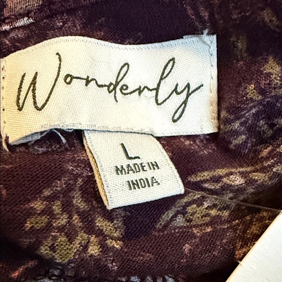 Wonderly Women’s Large Dark Purple and Pink Floral Blouse with lace details boho - Picture 3 of 5